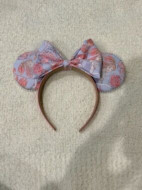 Pastel pink and blue Cinderella Floral Disney Bow Ear Headband